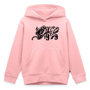 since 1979 - Sweat Premium à capuche enfant bio - rose - Devant - AI Model Kid Female (0cm)
