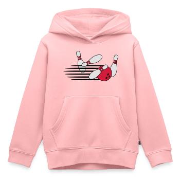 Fast Bowling Throw - Sweat Premium à capuche enfant bio - rose - Devant - AI Model Kid Female (0cm)