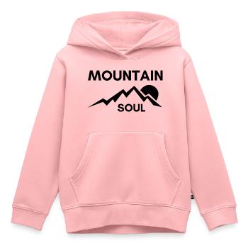 Âme de montagne - Sweat Premium à capuche enfant bio - rose - Devant - AI Model Kid Female (0cm)