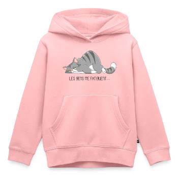 Menschen machen mich müde - Kinder Premium Organic Hoodie - Rosa - Vorne - AI Model Kid Female (0cm)