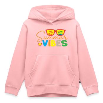Ambiance estivale - Sweat Premium à capuche enfant bio - rose - Devant - AI Model Kid Female (0cm)