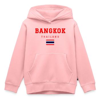 Bangkok, Thaïlande - Sweat Premium à capuche enfant bio - rose - Devant - AI Model Kid Female (0cm)
