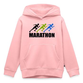 marathon - Kids Premium Organic Hoodie - rose - Front - AI Model Kid Female (0cm)