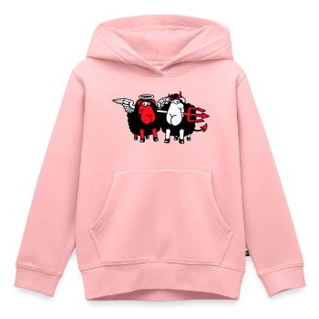 2 Sheep Angel Devil Satan Hell Evil Heaven Good - Kids Premium Organic Hoodie - rose - Front - AI Model Kid Female (0cm)