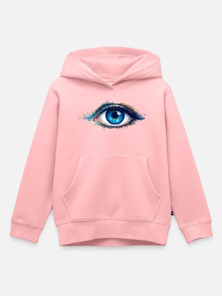 Blaues Auge Farbenspiel - Kinder Premium Organic Hoodie - Rosa