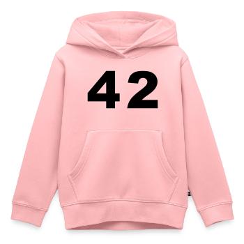 Nombre - 42 - quarante deux - Sweat Premium à capuche enfant bio - rose - Devant - AI Model Kid Female (0cm)