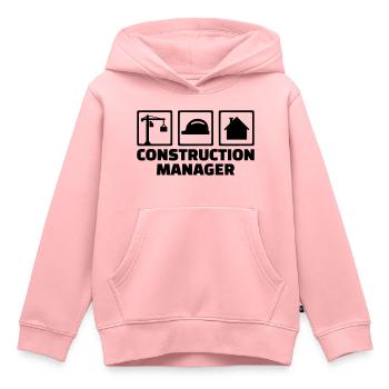 Construction manager - Sweat Premium à capuche enfant bio - rose - Devant - AI Model Kid Female (0cm)