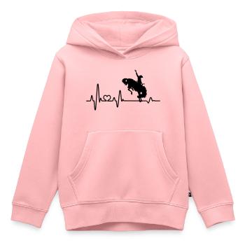 Cheval battement de coeur western équitation western rider - Sweat Premium à capuche enfant bio - rose - Devant - AI Model Kid Female (0cm)