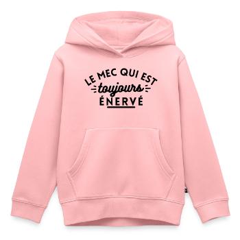 Le mec qui est toujours énervé - Sweat Premium à capuche enfant bio - rose - Devant - AI Model Kid Female (0cm)