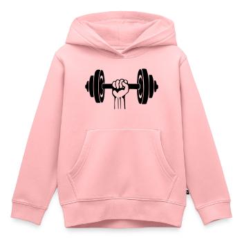 hand hantel - Kinder Premium Organic Hoodie - Rosa - Vorne - AI Model Kid Female (0cm)