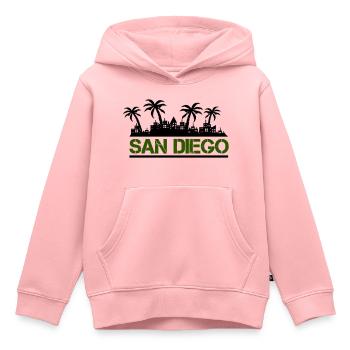 San Diego - Sweat Premium à capuche enfant bio - rose - Devant - AI Model Kid Female (0cm)