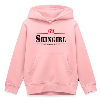 Working Class Skingirl Oi! Antiracist Bootgirl My - Sweat Premium à capuche enfant bio - rose - Devant - AI Model Kid Female (0cm)