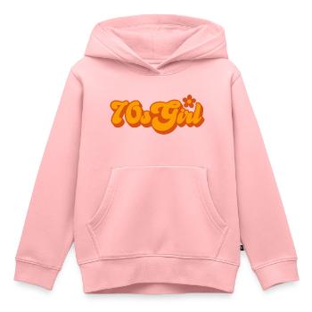 70s Fille 70s Fille Hippie - Sweat Premium à capuche enfant bio - rose - Devant - AI Model Kid Female (0cm)