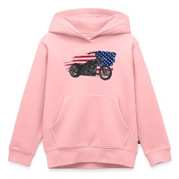 custom bike usa - Kinder Premium Organic Hoodie - Rosa - Vorne - AI Model Kid Female (0cm)