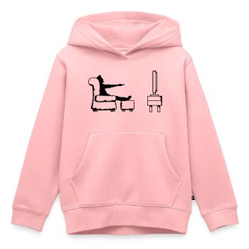 Bascule télécommande écran plat - Sweat Premium à capuche enfant bio - rose - Devant - AI Model Kid Female (0cm)