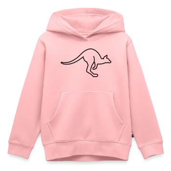 Kangourou - Sweat Premium à capuche enfant bio - rose - Devant - AI Model Kid Female (0cm)