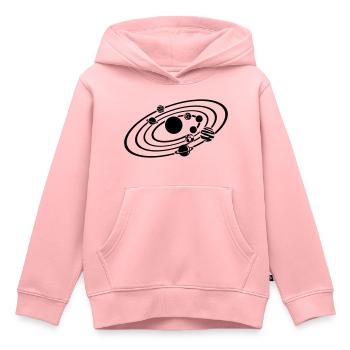 Planète - Sweat Premium à capuche enfant bio - rose - Devant - AI Model Kid Female (0cm)