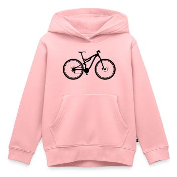 vélo de montagne - Sweat Premium à capuche enfant bio - rose - Devant - AI Model Kid Female (0cm)