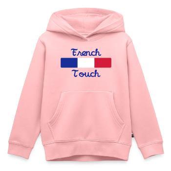 French Touch / Frankreich - Kinder Premium Organic Hoodie - Rosa - Vorne - AI Model Kid Female (0cm)