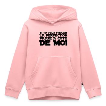 Perfection humour - Sweat Premium à capuche enfant bio - rose - Devant - AI Model Kid Female (0cm)