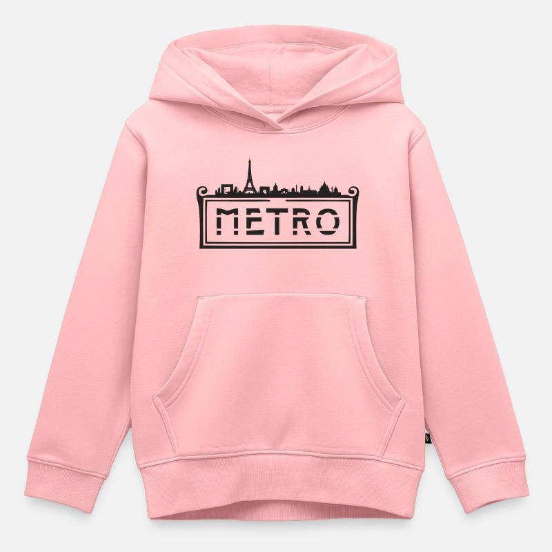 METRO - Sweat Premium à capuche enfant bio - rose