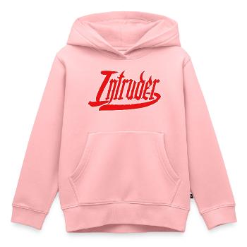 intrus hacker intrus clan sticker ordinateur - Sweat Premium à capuche enfant bio - rose - Devant - AI Model Kid Female (0cm)