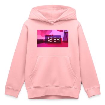 Time – 12:24 PM - Kids Premium Organic Hoodie - rose - Front - AI Model Kid Female (0cm)