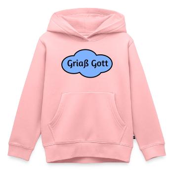 Griaß Gott - Kinder Premium Organic Hoodie - Rosa - Vorne - AI Model Kid Female (0cm)
