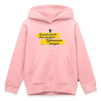 Grundschule war gestern - Kinder Premium Organic Hoodie - Rosa - Vorne - AI Model Kid Female (0cm)