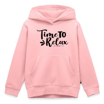 Il est temps de se détendre - Sweat Premium à capuche enfant bio - rose - Devant - AI Model Kid Female (0cm)
