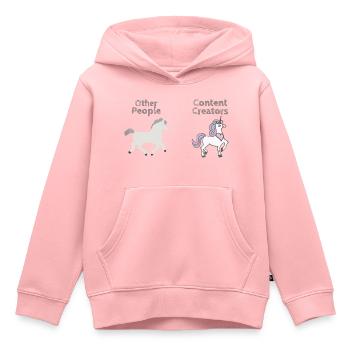 Créateurs de contenu - Autres personnes - Sweat Premium à capuche enfant bio - rose - Devant - AI Model Kid Female (0cm)