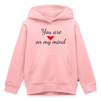 Du bist in meinen Gedanken - Kinder Premium Organic Hoodie - Rosa - Vorne - AI Model Kid Female (0cm)