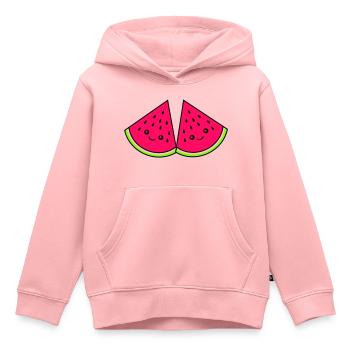 Melon drôle - Sweat Premium à capuche enfant bio - rose - Devant - AI Model Kid Female (0cm)