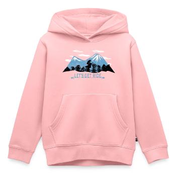 LET'S GET RIDE - Sweat Premium à capuche enfant bio - rose - Devant - AI Model Kid Female (0cm)