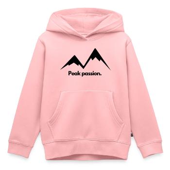 Passion maximale. Randonnée en montagne - Sweat Premium à capuche enfant bio - rose - Devant - AI Model Kid Female (0cm)