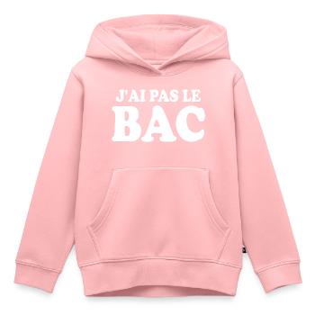j'ai pas le bac - Sweat Premium à capuche enfant bio - rose - Devant - AI Model Kid Female (0cm)
