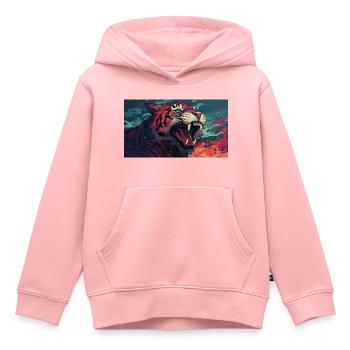 Roaring Tiger - Kids Premium Organic Hoodie - rose - Front - AI Model Kid Female (0cm)