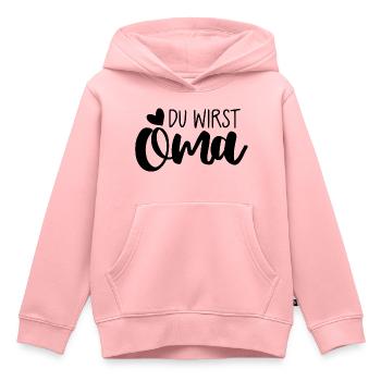 Du wirst Oma - Kinder Premium Organic Hoodie - Rosa - Vorne - AI Model Kid Female (0cm)
