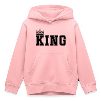 Roi - Sweat Premium à capuche enfant bio - rose - Devant - AI Model Kid Female (0cm)