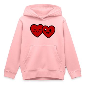 Herzen Paar Liebe - Kinder Premium Organic Hoodie - Rosa - Vorne - AI Model Kid Female (0cm)