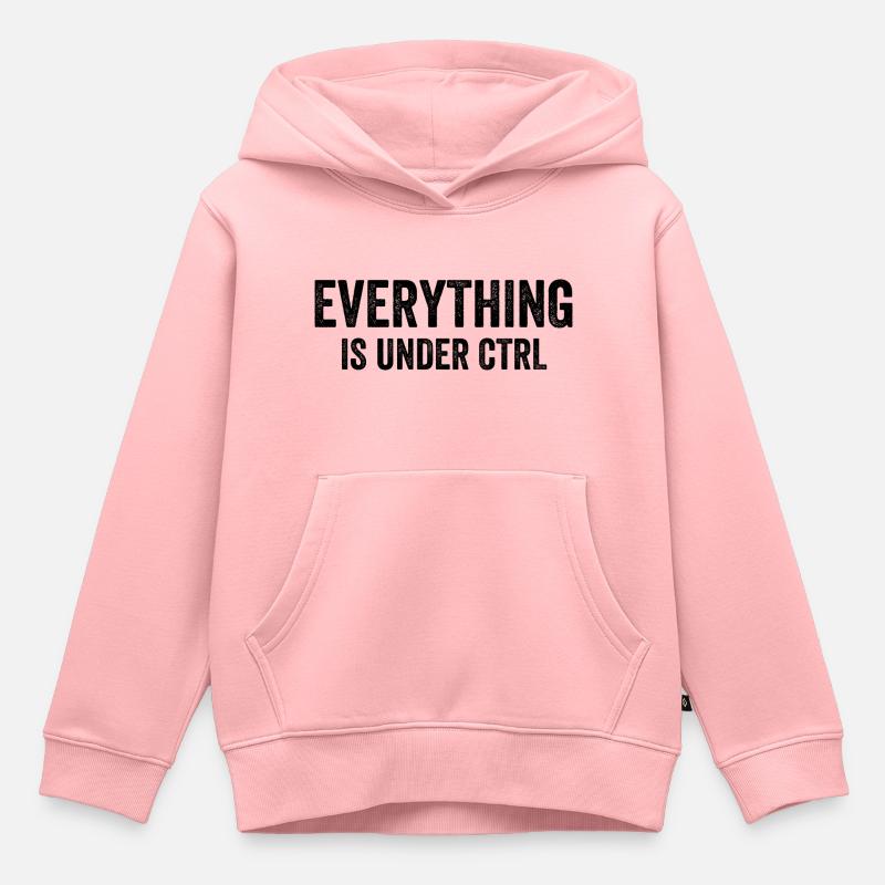 Tout est sous CTRL - Sweat Premium à capuche enfant bio - rose