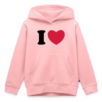 I love - I heart - I Herz - Kinder Premium Organic Hoodie - Rosa - Vorne - AI Model Kid Female (0cm)