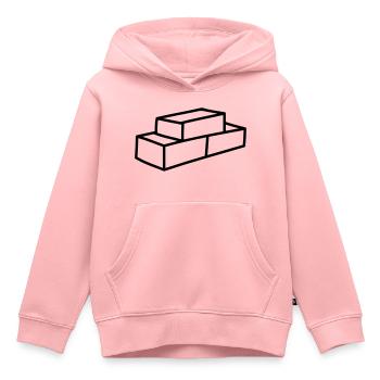 Brique - Sweat Premium à capuche enfant bio - rose - Devant - AI Model Kid Female (0cm)