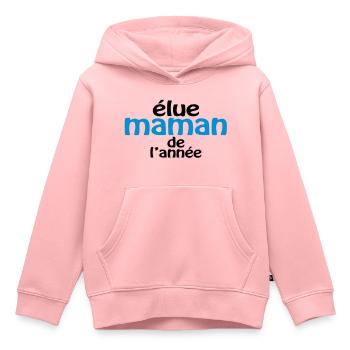 Maman de l'année (2c) - Sweat Premium à capuche enfant bio - rose - Devant - AI Model Kid Female (0cm)