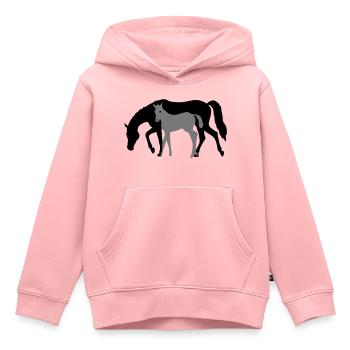 Mare and Foal Horse Design - Kids Premium Organic Hoodie - rose - Front - AI Model Kid Female (0cm)