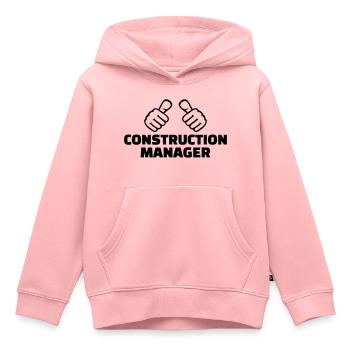 Construction manager - Sweat Premium à capuche enfant bio - rose - Devant - AI Model Kid Female (0cm)