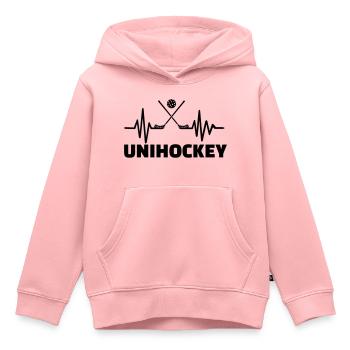 Unihockey - Kinder Premium Organic Hoodie - Rosa - Vorne - AI Model Kid Female (0cm)