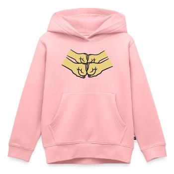 4 Haende Crew - Kinder Premium Organic Hoodie - Rosa - Vorne - AI Model Kid Female (0cm)