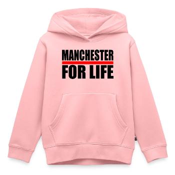 Manchester - Sweat Premium à capuche enfant bio - rose - Devant - AI Model Kid Female (0cm)