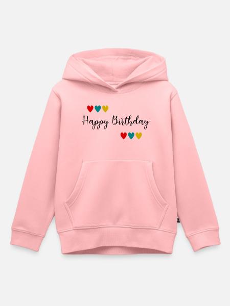 Cumpleaños. Feliz cumpleaños. Feliz cumpleaños. - Premium børne hættetrøje økologisk - rosa